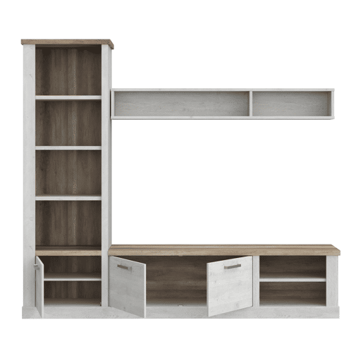 Compacto de tv VERONA 241,6cm branco e carvalho