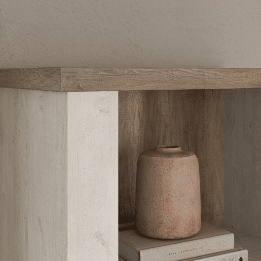 Compacto de tv VERONA 241,6cm branco e carvalho