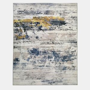 Tapete SOFT poliéster lavável 160x230cm azul, cinzento e dourado