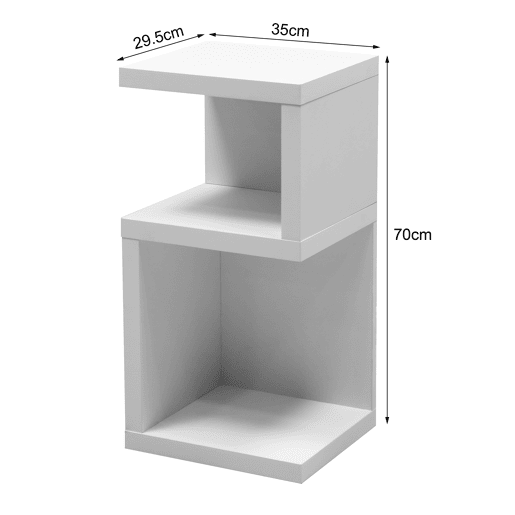 Mesa auxiliar LEADDER branco 35x70x29,5cm Mesa auxiliar LEADDER branco 35x70x29,5cm