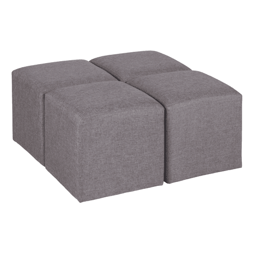 Conjunto de mesa de centro com puffs IDARA cor preta Conjunto de mesa de centro com puffs IDARA cor preta