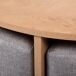 Set mesa de centro con puffs GIA color madera Set mesa de centro con puffs GIA color madera Gris/ Madera