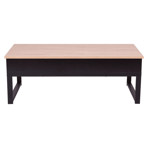 Mesa de centro elevável ALDA em preto e madeira