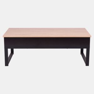 Mesa de centro elevável ALDA em preto e madeira