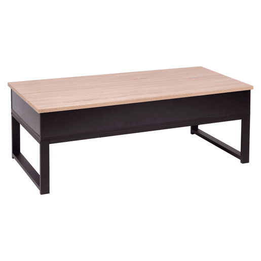 Mesa de centro elevável ALDA em preto e madeira
