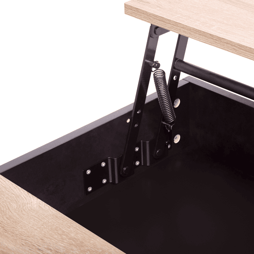 Mesa de centro elevável ALDA em preto e madeira