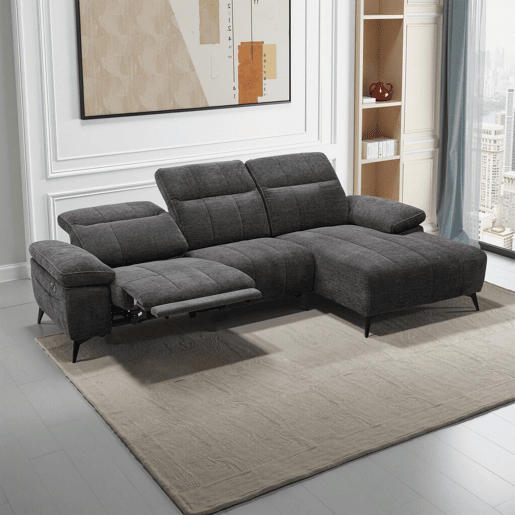 Chaise longue relax elétrico ANDY dereita 4 lugares cinza escuro