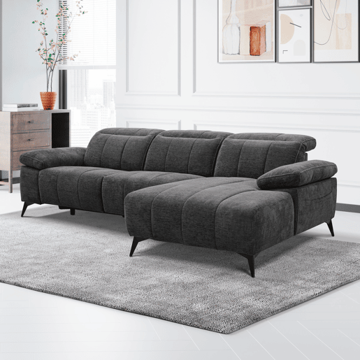 Chaise longue relax elétrico ANDY dereita 4 lugares cinza escuro