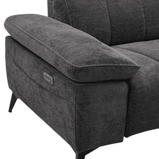 Chaise longue relax elétrico ANDY dereita 4 lugares cinza escuro