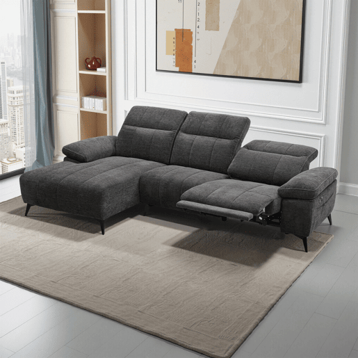 Chaise longue relax elétrico ANDY esquerda 4 lugares cinza escuro