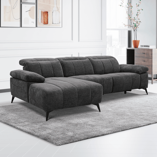 Chaise longue relax elétrico ANDY esquerda 4 lugares cinza escuro
