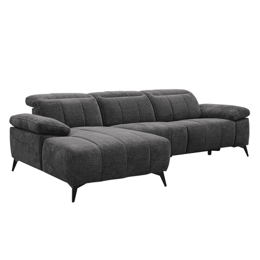 Chaise longue relax elétrico ANDY esquerda 4 lugares cinza escuro