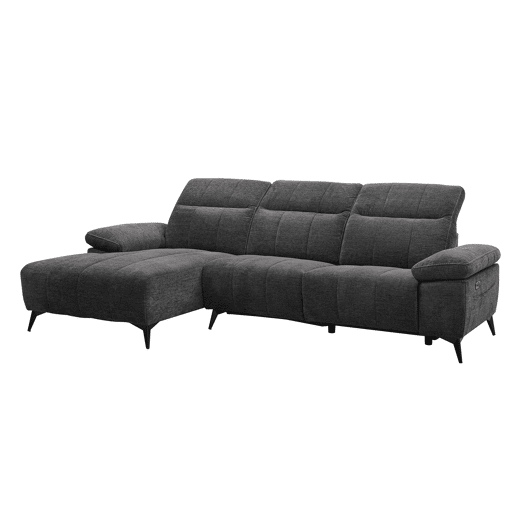Chaise longue relax elétrico ANDY esquerda 4 lugares cinza escuro