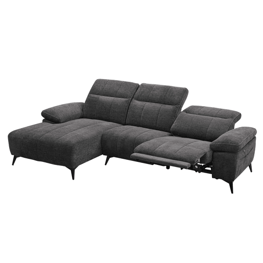 Chaise longue relax elétrico ANDY esquerda 4 lugares cinza escuro