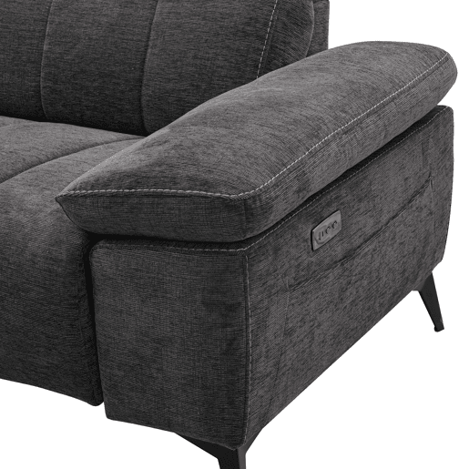 Chaise longue relax elétrico ANDY esquerda 4 lugares cinza escuro