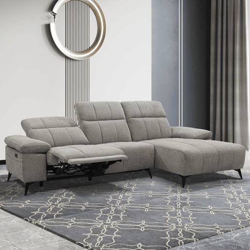 Chaise longue relax elétrico ANDY dereita 4 lugares cinza claro
