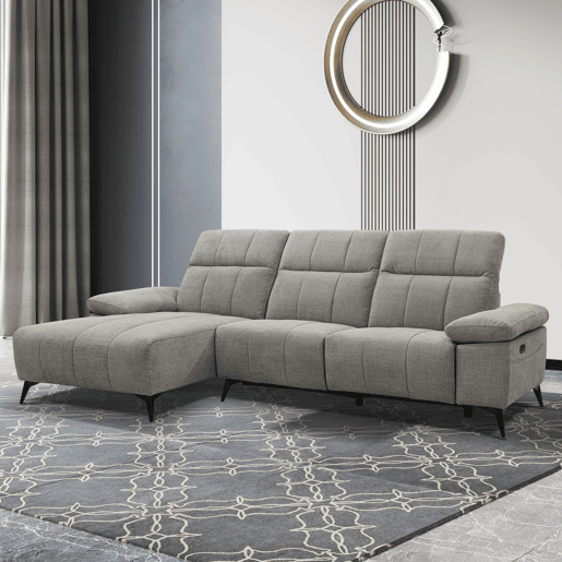 Chaise longue relax elétrico ANDY esquerda 4 lugares cinza claro