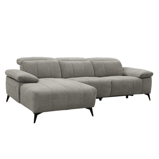 Chaise longue relax elétrico ANDY esquerda 4 lugares cinza claro