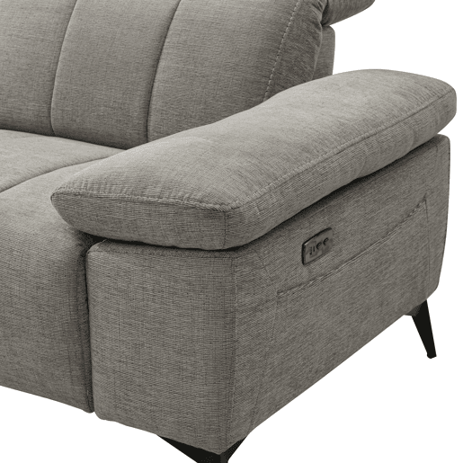Chaise longue relax elétrico ANDY esquerda 4 lugares cinza claro