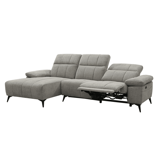 Chaise longue relax elétrico ANDY esquerda 4 lugares cinza claro