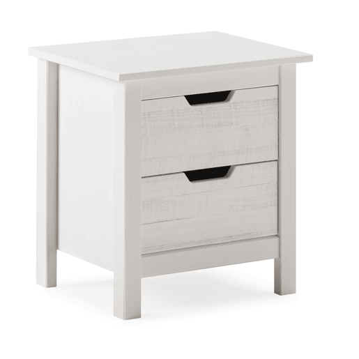 Mesa de cabeceira JULIETA 2 gavetas branca