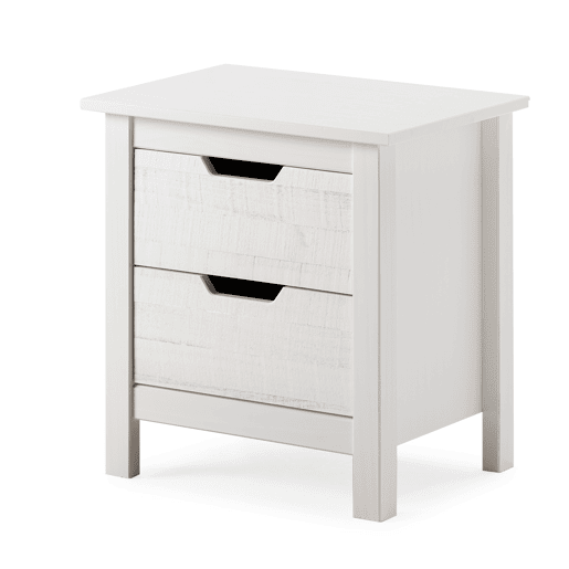 Mesa de cabeceira JULIETA 2 gavetas branca