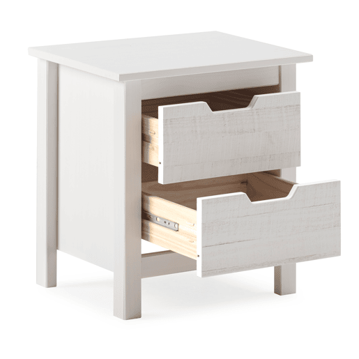 Mesa de cabeceira JULIETA 2 gavetas branca
