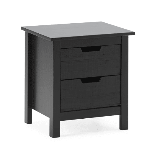 Mesa de cabeceira JULIETA 2 gavetas preto