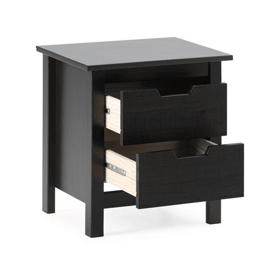Mesa de cabeceira JULIETA 2 gavetas preto