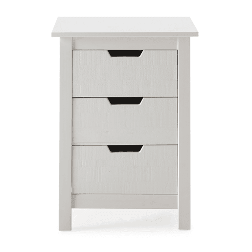 Mesa de cabeceira JULIETA 3 gavetas branca