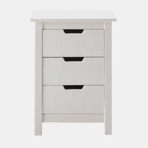 Mesa de cabeceira JULIETA 3 gavetas branca