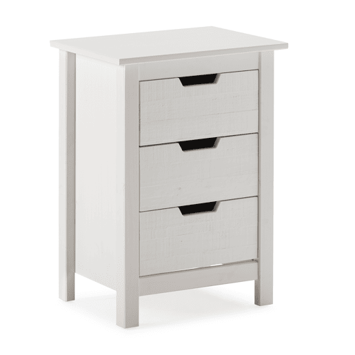 Mesa de cabeceira JULIETA 3 gavetas branca