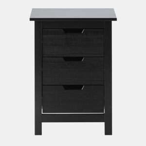 Mesa de cabeceira JULIETA 3 gavetas preto