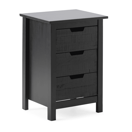 Mesa de cabeceira JULIETA 3 gavetas preto