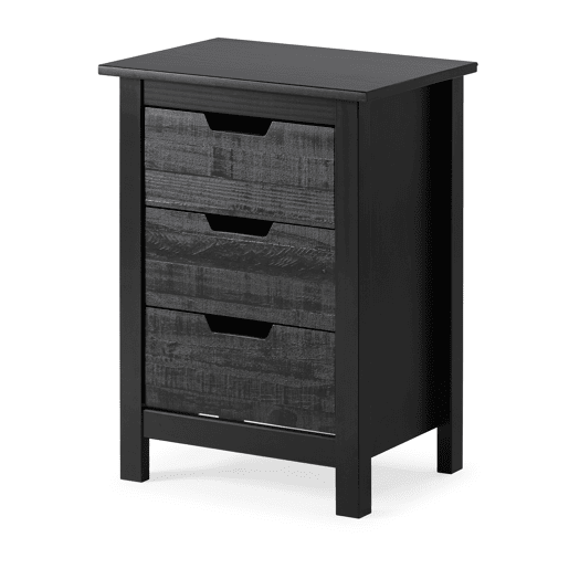 Mesa de cabeceira JULIETA 3 gavetas preto