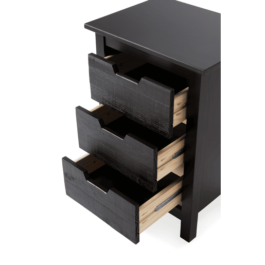 Mesa de cabeceira JULIETA 3 gavetas preto