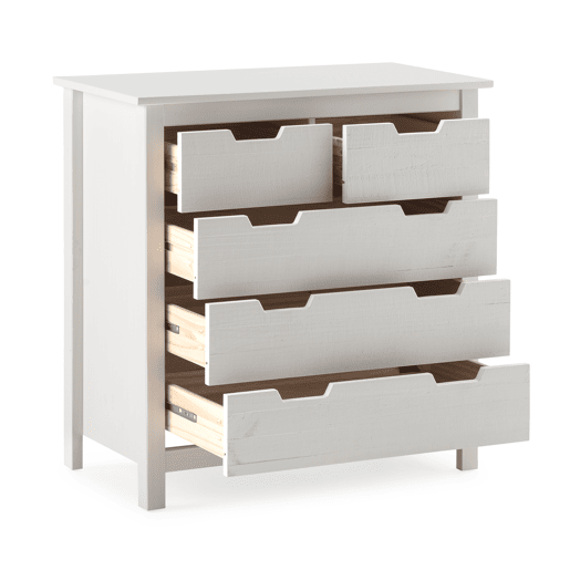 Cómoda JULIETA 5 gavetas branco