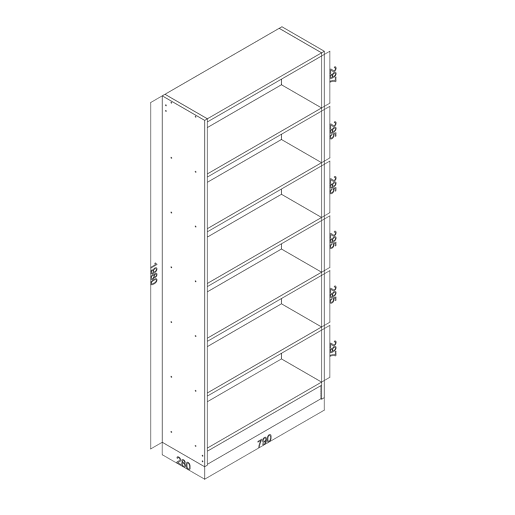 Estante EMA 79x198cm cor branco Estante EMA 79x198cm cor branco