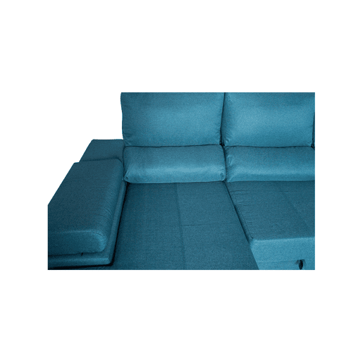 Sofá de canto com cama MARTA dereita 5 lugares azul