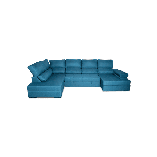 Sofá de canto com cama MARTA esquerda 5 lugares azul Sofá de canto com cama MARTA esquerda 5 lugares azul