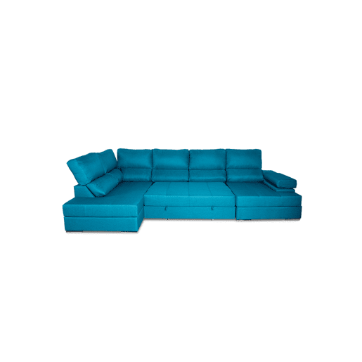 Sofá de canto com cama MARTA esquerda 5 lugares azul Sofá de canto com cama MARTA esquerda 5 lugares azul