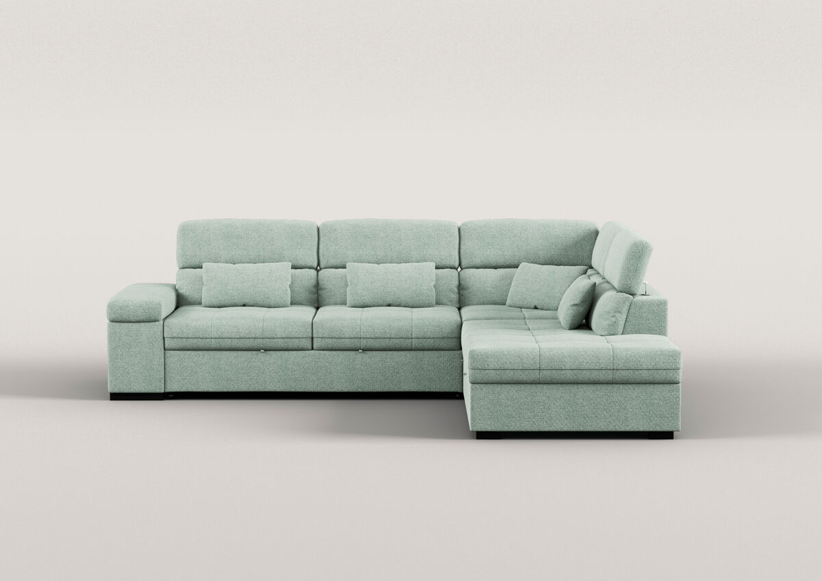 Rinconera reversible con cama stewart 4 plazas verde