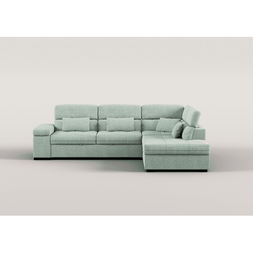 Sofá de canto reversível com cama STEWART 4 lugares verde