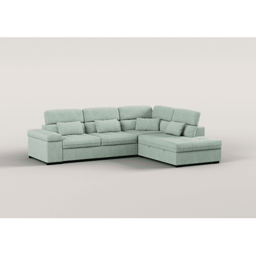 Sofá de canto reversível com cama STEWART 4 lugares verde