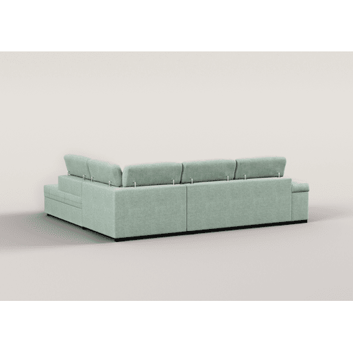 Sofá de canto reversível com cama STEWART 4 lugares verde