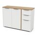 Aparador GILLES 3 puertas 2 cajones blanco y roble Aparador GILLES 3 puertas 2 cajones blanco y roble Blanco/ Madera