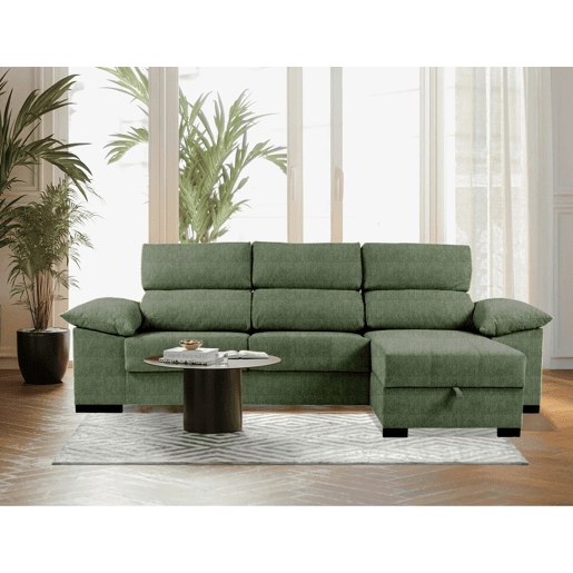 Chaise longue LUCAS reversível 3 lugares verde