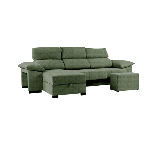 Chaise longue LUCAS reversível 3 lugares verde