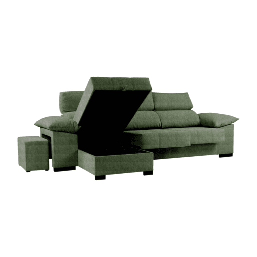 Chaise longue LUCAS reversível 3 lugares verde