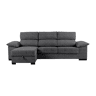 Chaise longue LUCAS reversível 3 lugares cinza escuro